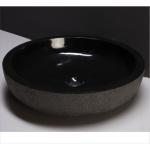 Schwarze Forzalaqua Runde Runde Waschtische & Waschbecken poliert aus Granit ohne Hahnloch 