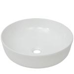 Weiße vidaXL Runde Runde Waschtische & Waschbecken glänzend aus Keramik 