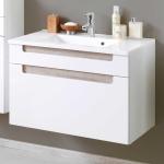 Weiße Moderne Star Möbel Waschbeckenunterschränke & Badunterschränke lackiert aus Eiche mit Schublade Breite 50-100cm, Höhe 50-100cm, Tiefe 0-50cm 