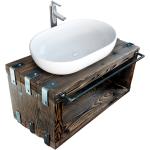 Vintage Waschbeckenunterschränke & Badunterschränke aus Massivholz Breite 0-50cm, Höhe 0-50cm, Tiefe 50-100cm 