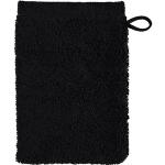 Schwarze Unifarbene CAWÖ Waschlappen aus Baumwolle 6-teilig 