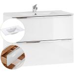 Reduzierte Weiße Moderne Lomado Waschbeckenunterschränke & Badunterschränke aus Keramik mit Schublade Breite 0-50cm, Höhe 0-50cm, Tiefe 0-50cm 