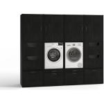 Schwarze Waschmaschinenschränke &   Waschmaschinenregale aus Edelstahl Breite 250-300cm, Höhe 200-250cm, Tiefe 50-100cm 