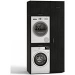 Schwarze Waschmaschinenschränke &   Waschmaschinenregale aus Edelstahl Breite 100-150cm, Höhe 200-250cm, Tiefe 50-100cm 