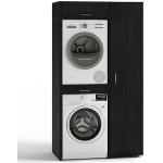 Schwarze Waschturm Waschmaschinenschränke &   Waschmaschinenregale aus Eiche Breite 100-150cm, Höhe 200-250cm, Tiefe 50-100cm 