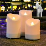 LED Kerzen mit beweglicher Flamme wiederaufladbar 3-teilig 