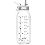 Wasserflasche, 1L Wasserflasche Sportwasserflasche wiederverwendbar BPA-frei auslaufsicher spülmaschinenfest, Flasche mit Zeitmarkierungs-Tracker für Sport, Fitnessstudio, Reisen