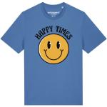 Blaue Emoji Smiley Nachhaltige T-Shirts aus Baumwolle für Herren Größe XL 