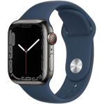 Anthrazitfarbene Apple Watch Smartwatches aus Edelstahl mit GPS mit LTE zum Sport 