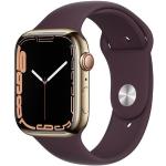 Goldene Apple Watch Smartwatches aus Edelstahl mit GPS mit LTE zum Sport 