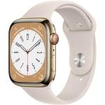 Goldene 5 Bar wasserdichte Wasserdichte Apple Watch Series 8 Armbanduhren aus Edelstahl mit GPS mit LTE zum Sport 