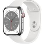 Silberne 5 Bar wasserdichte Wasserdichte Apple Watch Series 8 Armbanduhren aus Edelstahl mit GPS mit LTE zum Sport 
