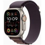 Indigofarbene 10 Bar wasserdichte Apple Watch Ultra Smartwatches aus Titan mit OLED-Zifferblatt mit GPS mit LTE 