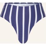 Blaue Gestreifte WATERCULT High Waist Bikinihosen aus Polyamid für Damen Größe M 