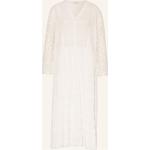 Weiße Boho 3/4-ärmelige WATERCULT V-Ausschnitt Strandkleider aus Baumwolle für Damen Größe L 