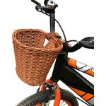 WBTY Fahrradkorb aus Rattan, Fahrradkorb für Kinder, Lenkerkorb, Kunststoff-Rattan, Aufbewahrungskorb für Fahrrad
