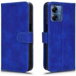 Blaue Motorola Moto G14 Hüllen Art: Flip Cases mit Bildern aus Leder 