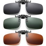 WDDT Polarisationsbrille Clip, 3 Paar UV400 Sonnenbrille Clip, Flip up Polarisiert Sonnenbrille, Herren und Damen Sonnenbrillen-Clip, Brillenaufsatz, für Driving, Golf, Angeln, Jagd Outdoor Sports
