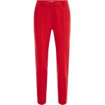Feuerrote Unifarbene 7/8-Hosen mit Reißverschluss aus Polyester für Damen Größe XS 