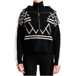 Schwarze We Norwegians Kaschmir-Pullover aus Wolle mit Kapuze für Damen Größe M für den für den Herbst 
