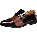 Braune Lack-Optik Business Hochzeitsschuhe & Oxford Schuhe mit Schnürsenkel aus Leder für Herren Größe 44 