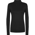 WearAll Damen Polo-Kragen, lange Ärmel, Stretch, figurbetont, Größen 44-54 Gr. 50-52, Farbe: Schwarz.