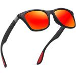 Reduzierte Rote Rechteckige Retro Sonnenbrillen für Herren 