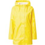 Gelbe Wasserdichte Weather Report Gefütterte Regenjacken mit Reißverschluss aus Polyester mit Kapuze für Damen Größe XXL 