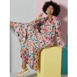Reduzierte Bunte Animal-Print Angel of Style Maxi Sommerkleider mit Volants für Damen Große Größen für den für den Sommer 