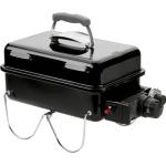 Schwarze WEBER Go-Anywhere Gas Barbecue-Grills aus Porzellan mit Deckel 
