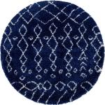 Dunkelblaue Abstrakte Moderne xxxlutz Runde Webteppiche 150 cm aus Textil schmutzabweisend 