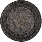 Schwarze Runde Webteppiche 130 cm aus Textil 