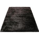 Hochflor-Teppich WECON HOME "Shiny Touch" Teppiche grau (anthrazit) Esszimmerteppiche