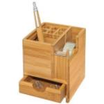 Wedo Tisch-Organizer 611707, Bambus, Holz, 3 Fächer und 1 Schublade, braun