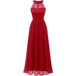 Rote Elegante Maxi Schulterfreie Lange Abendkleider aus Chiffon für Damen Größe XS zum Abschlussball für den für den Sommer 