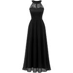 Schwarze Elegante Maxi Schulterfreie Ballkleider aus Chiffon für Damen Größe S für Brautjungfern für den für den Sommer 