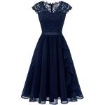 Marineblaue Chiffon-Abendkleider mit Rüschen aus Chiffon für Damen Übergrößen zur Hochzeit für den für den Sommer 