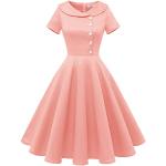 Rosa Vintage Peter Pan Abendkleider A-Linie für Damen Größe 3 XL zur Hochzeit 