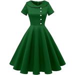 Reduzierte Armeegrüne Vintage Peter Pan Partykleider für Damen Größe M 