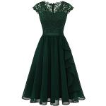 Dunkelgrüne Elegante Mini Kurze Abendkleider mit Rüschen aus Chiffon für Damen Größe XXL für Brautjungfern für den für den Sommer 