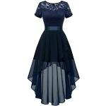 Reduzierte Marineblaue Chiffon-Abendkleider aus Chiffon maschinenwaschbar für Damen Größe 3 XL für Hochzeitsgäste für den für den Sommer 