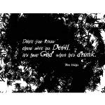 Wee Blue Coo Tom Waits God Devil Drunk Quote Art Print Poster Wall Decor Kunstdruck Poster Wand-Dekor-12X16 Zoll