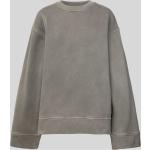 Taupefarbene Unifarbene Oversize Weekday Damensweatshirts aus Baumwollmischung Größe M 