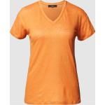 Orange Max Mara Weekend by Max Mara V-Ausschnitt T-Shirts aus Leinen für Damen Größe XS 