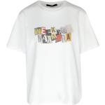 Weiße Kurzärmelige Max Mara Weekend by Max Mara T-Shirts aus Baumwolle für Damen Größe L 