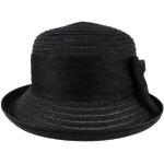 Schwarze Unifarbene Elegante Wegener Glockenhüte aus Stroh für Damen Einheitsgröße für den für den Frühling 