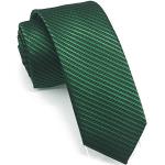 Wehug Herren-Krawatte, klassisch, einfarbig, schmal, 6 cm, Grün gestreift