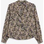 Violette Blumenmuster Rockabilly Monki Festliche Blusen aus Satin für Damen Größe M 