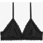 Schwarze Monki Triangel-BHs aus Spitze mit verstellbaren Trägern für Damen Größe XS 