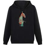 WEIDU Hoodies BoJack Horseman Smoking Art Series Funny Long Sleeve Sweatshirts Black L